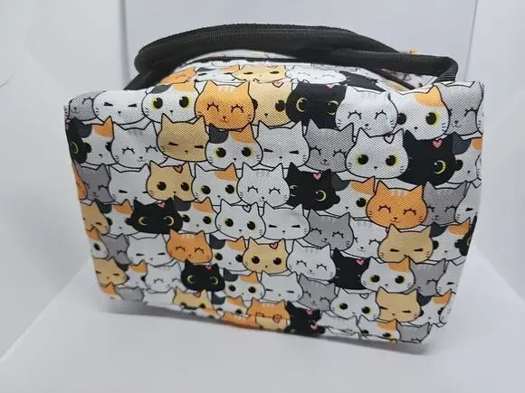 YORWPEX Cute Cat Insulated Lunch Bag Cooler Tote School Work NEW
