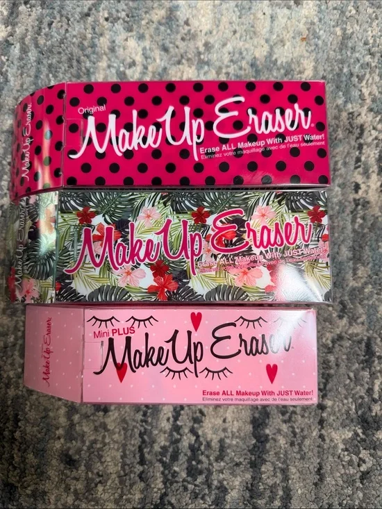MakeUp Eraser Pink & Floral Reusable Makeup Remover Cloths (3)