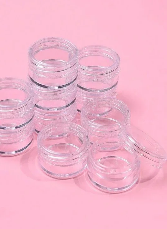 5 Cosmetic Jars - Set of Small Plastic Containers