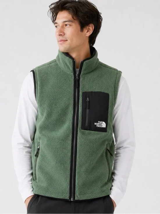 THE NORTH FACE Peak Sherpa Fleece Zip Vest Green Large
