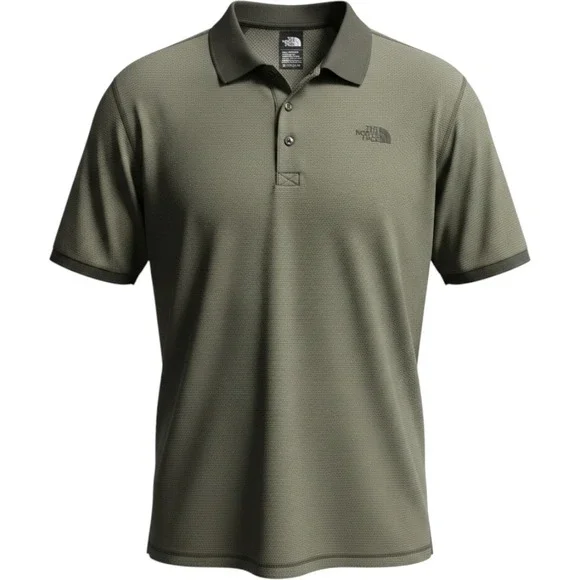 The North Face FlashDry Polo Shirt Men's XXL Gray Heather Snap Placket