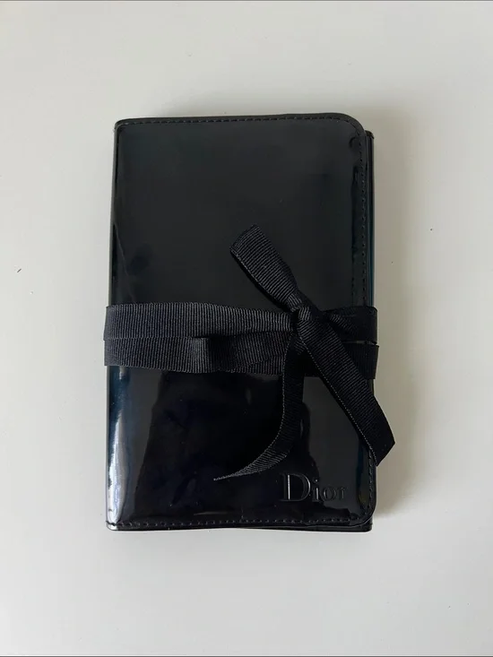 Dior Black Patent MAKEUP BAG Ribbon-Wrapped Wallet