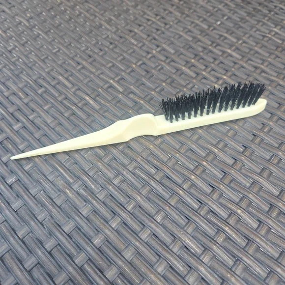 Vintage Slim Hairbrush Nylon Bristle Point Tip Root Part Pick Brush Cream