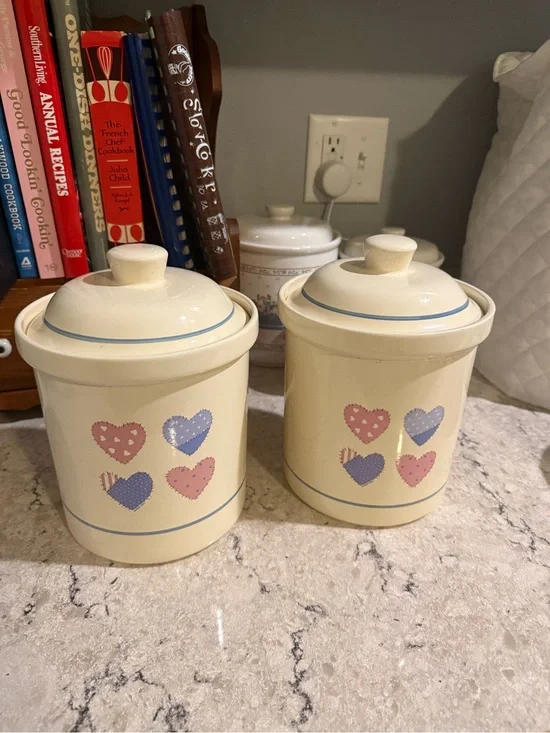 Vintage Treasure Craft Auntie ‘Em Canisters Heart to Heart pattern