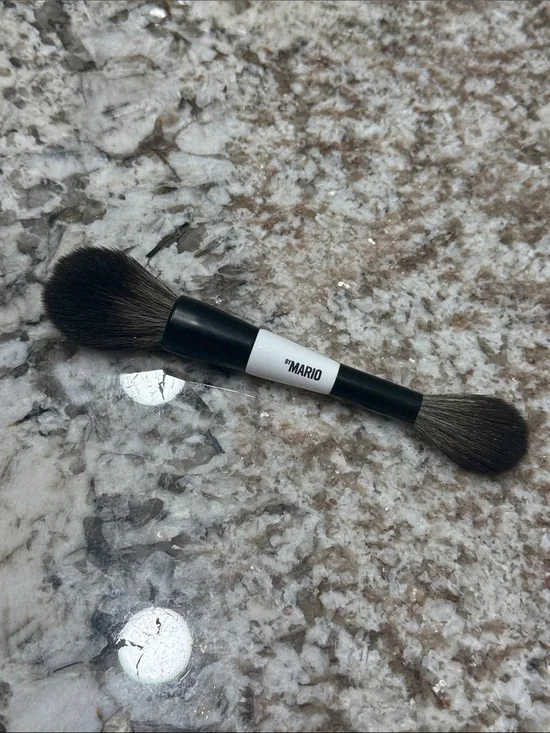 By Mario Double-Ended Powder & Blush Brush - Black & White F2