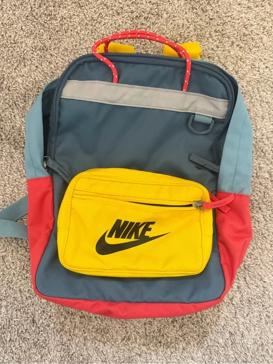 Nike Multicolor Kids Backpack with Yellow Front Pocket