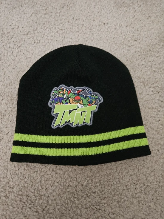 TMNT Kids Black & Green Knit Beanie Hat