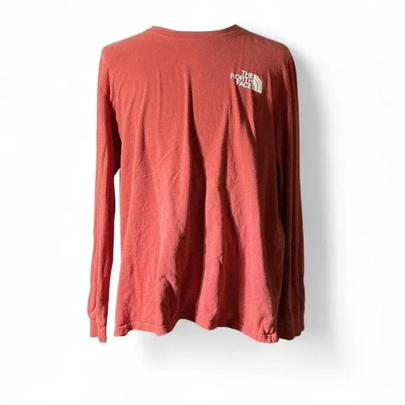 The North Face‎ Mens Long Sleeve T Shirt Red Graphic Logo Size XL