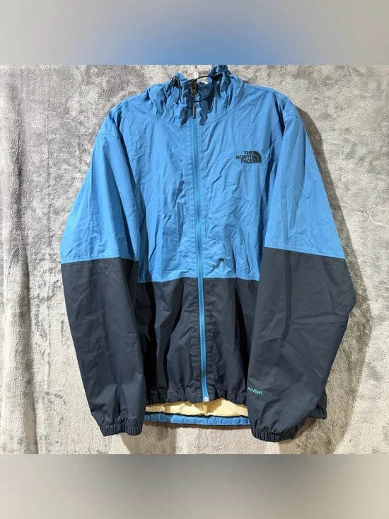 The North Face Hyvent Windbreaker Jacket Hooded Coat Blue Grey Men’s Size Large