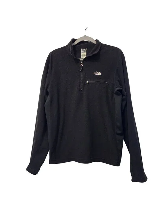 North Face Black Polartec Fleece 1/4 Zip Hiking Pullover Jacket Mens Large
