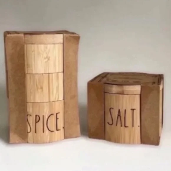 Rae Dunn Bamboo Spice & Salt Cellar Kitchen Home