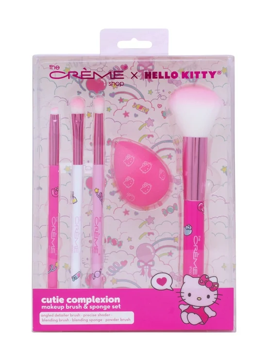 The Crème Shop x Hello Kitty Pink Makeup Brush & Sponge Set