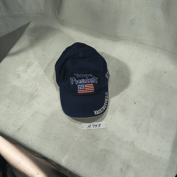Youth Adjustable Navy Cap with Embroidered Flag Washington DC Future President