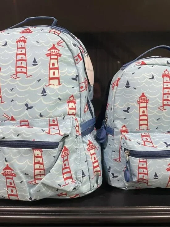 New SweetHoney Lighthouses Blue Backpack & Insulated Mini Bag Lunch Tote Cooler