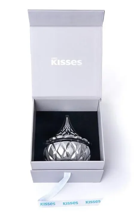 Godinger Hershey's Kisses Silver Electroplated Glass Candy Dish With Gift Box