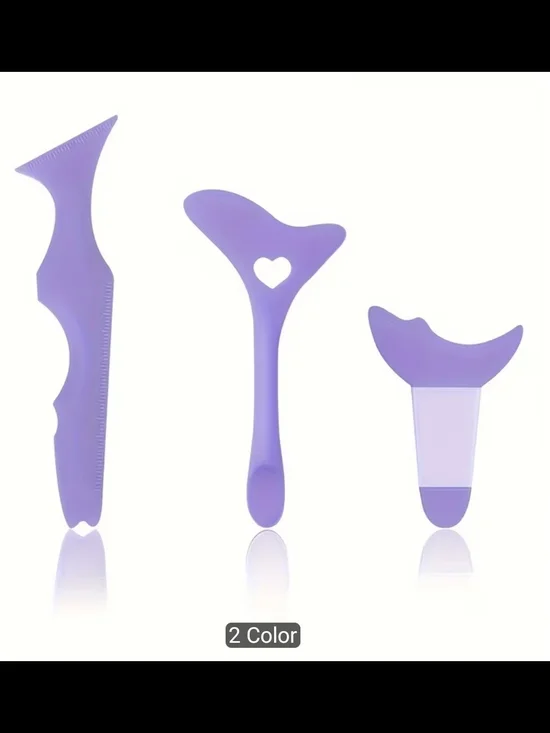 3 Pcs Makeup Tools Set - Lavender