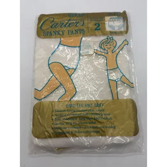 NEW Vintage Girls Carter’s Spanky Pants Set of 2‎ Band Leg Briefs Size 3