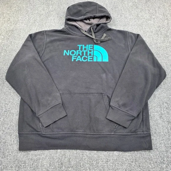 The North Face‎ Mens L Black Hoodie Pullover Logo Pocket Sweatshirt