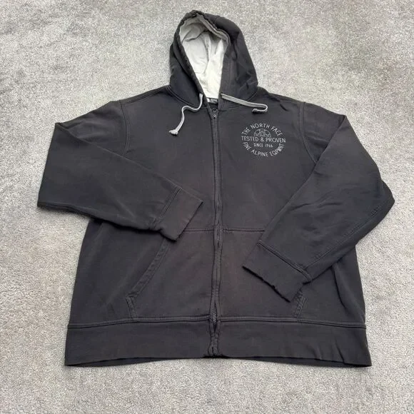 The North Face Fine Alpine Full Zip Hoodie Sweatshirt Mens XL Gray Fleece Casual