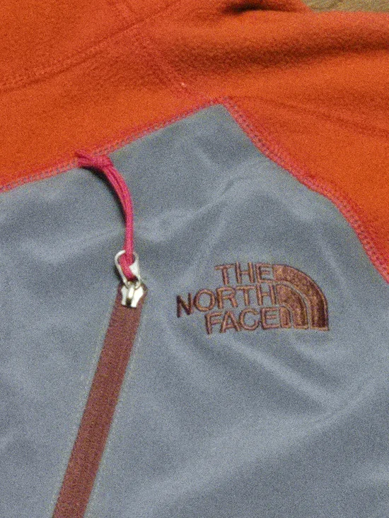 The North Face Two-Tone Fleece Jacket - Gray & Orange Size Medium