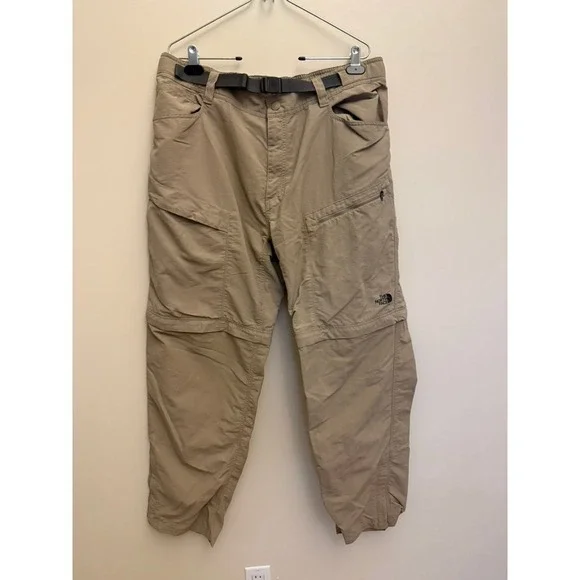 The North Face Mens Convertible Cargo Hiking Pants Khaki Tan XL Regular