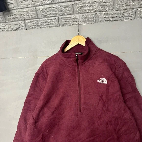 The North Face Mens TKA 100 Glacier Quarter‎ Zip Fleece Pullover Maroon Large