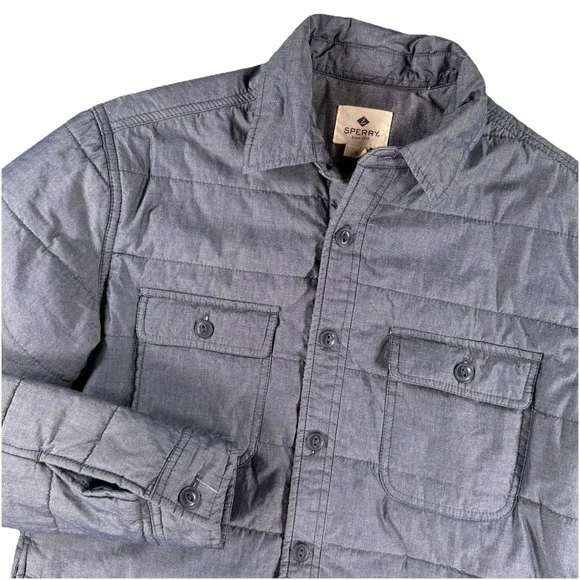 Sperry Quilted Mens S Shirt‎ Jacket Shacket Chambray Button Up Gorpcore Hiking