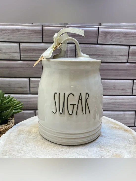 Rae Dunn ❤️Farmhouse Ceramic Sugar Canister NWT