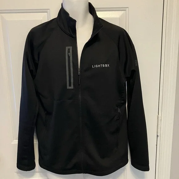 The North Face Jacket‎ Men's Size Medium Black Polyester Collared Zip Up