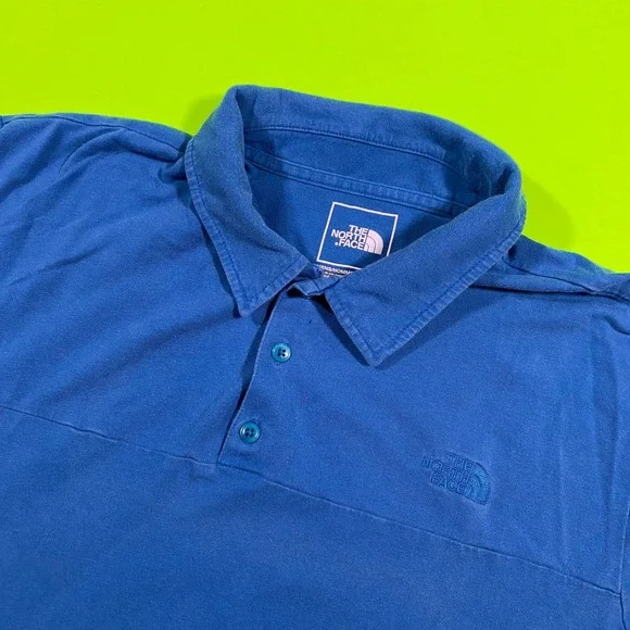 The North Face Mens Blue Short‎ Sleeve Embroidered Logo Polo Shirt Size Medium