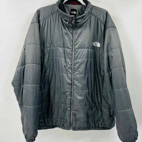 The North‎ Face Men's Primaloft Quilted Black Puffer Outdoor Jacket Grey Size XL