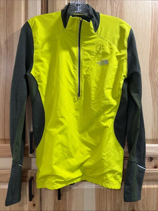 The North Face Men’s Flight Series Neon Yellow & Olive Half-Zip Pullover Size S