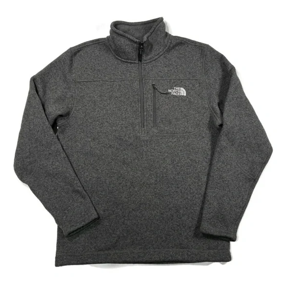 The North‎ Face Gray Men’s 1/4 Zip Fleece Pullover Sweater Sz L/G