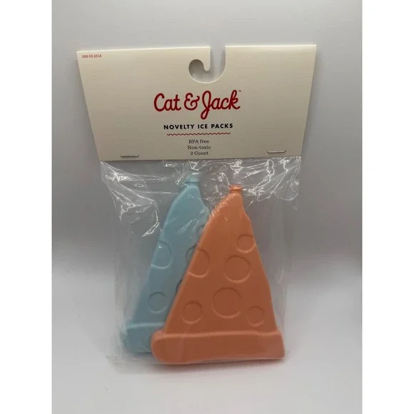 Cat & Jack Novelty Ice Packs Pizza Slice Blue Orange 4 pack (2 packs of 2)‎