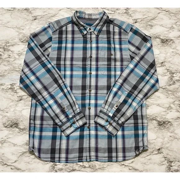 The North Face Men's Shirt Size L Multicolor‎ Plaid Outdoor Hiking Long Sleeve