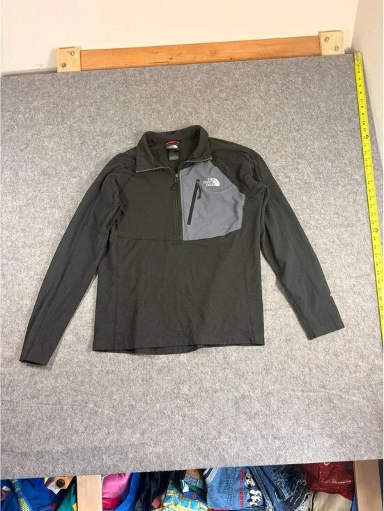 The North Face Mens Fleece 1/2 Zip Pullover Size L Black Long Sleeve Flashdry