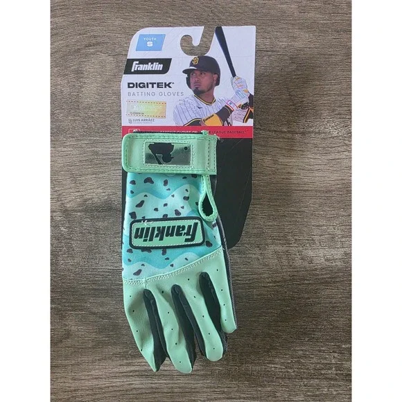 Franklin Digitek Youth Batting Gloves Mint Green Teal Digital Camo Small NEW