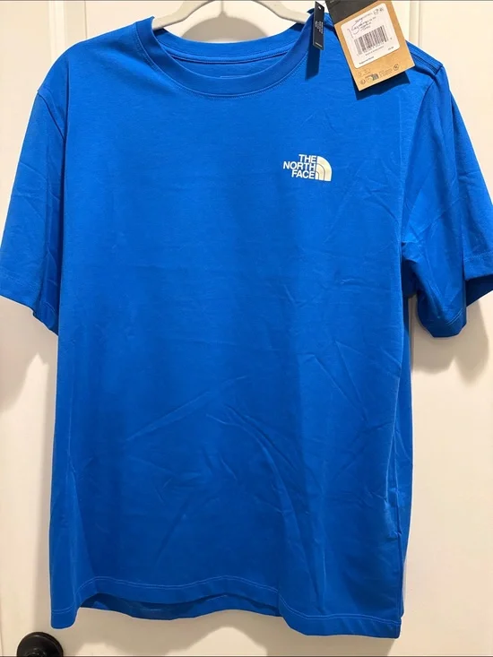 NWT The North Face Men’s Short-Sleeve Tee in Blue with White Logo