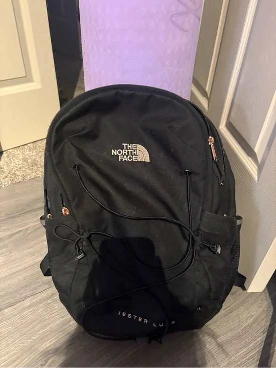 The North Face Jester LT Backpack - Black with Rose Gold Accents
