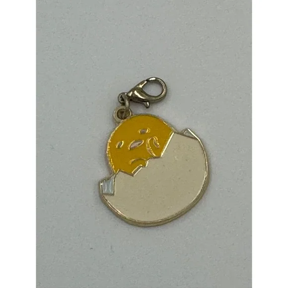 Sanrio Gudetama Lazy Egg Enamel Charm Loot Crate Exclusive Gold Tone Zipper Pull