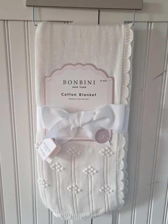 Bonbini White Cotton Baby Blanket