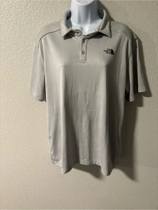 The North Face Men’s Polo in Grey with Black Logo