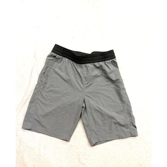 The North Face Mens Class V Water Shorts Grey Black Elastic Waist Size Medium