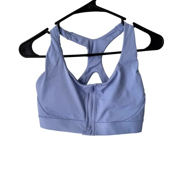 Avia Girls Periwinkle Blue Front Zip Racerback Sports‎ Bra Size L 12-14