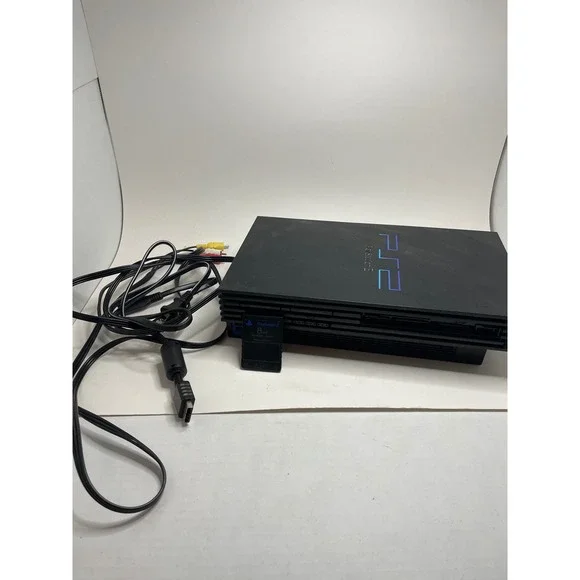 Sony PlayStation 2 Console Black Fat Model SCPH-30001 Bundle Missing Tray Door