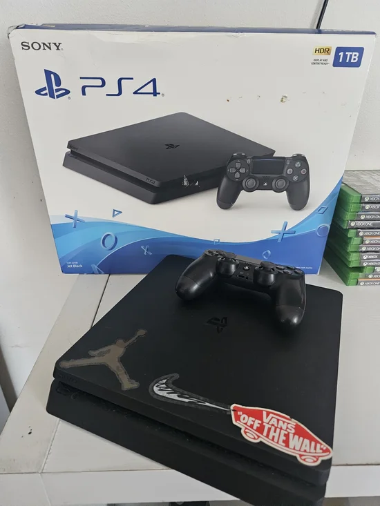Sony PS4 Slim 1TB Console with Black Controller - Jet Black