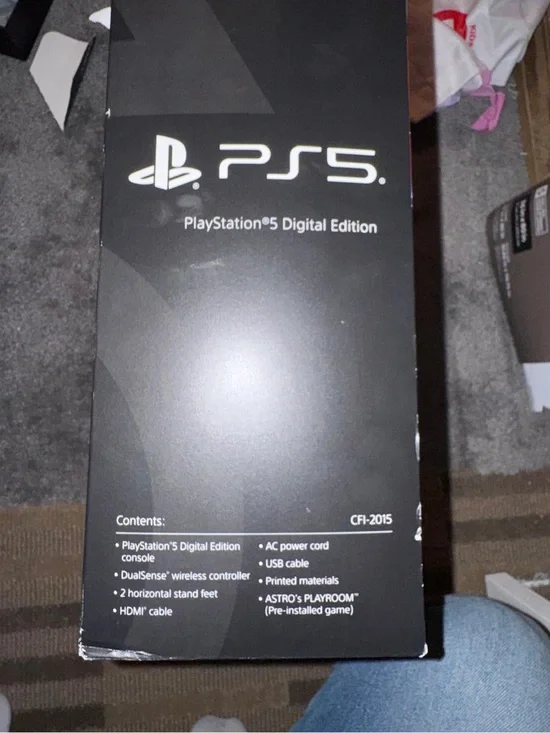 Sony PS5 Digital Edition Console Box in Black