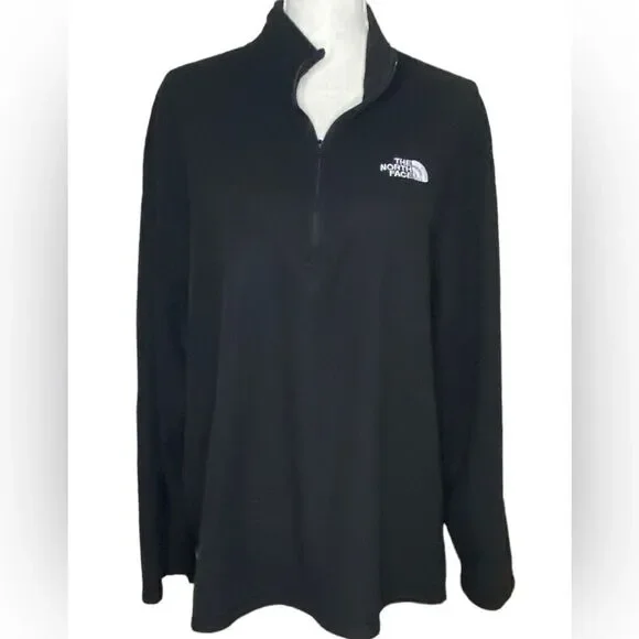 the North Face TNF Men’s Sz XXL Black 1/4 Zip Pull Over Classic Fleece Jacket