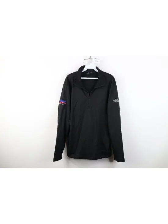 The North Face Mens Size Medium Spell Out 1/4 Zip Pullover Jacket Top Black