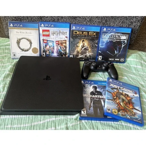 Sony PS4 Slim 1 TB w/ Controller & 6 Games PlayStation Play Station